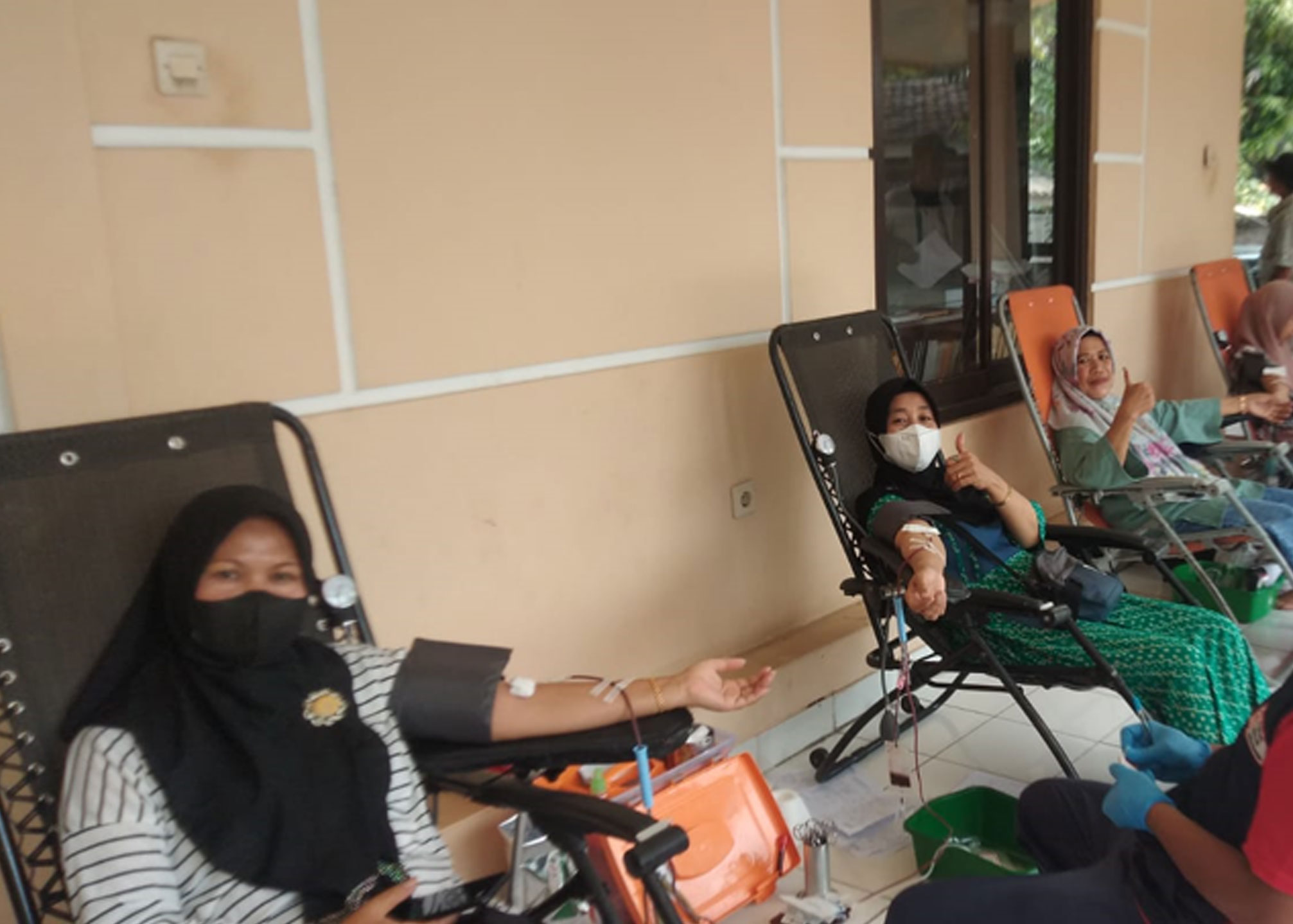 Donor darah di JAI Cipeyeum kabupaten Cianjur.