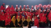 Kompak dan Kreatif, Lajnah Imaillah Baros Cianjur Juara Lomba Senam Tingkat Desa