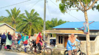 Kampanyekan Hidup Sehat, Lajnah Imaillah Tanjung Medan Gowes Keliling Desa