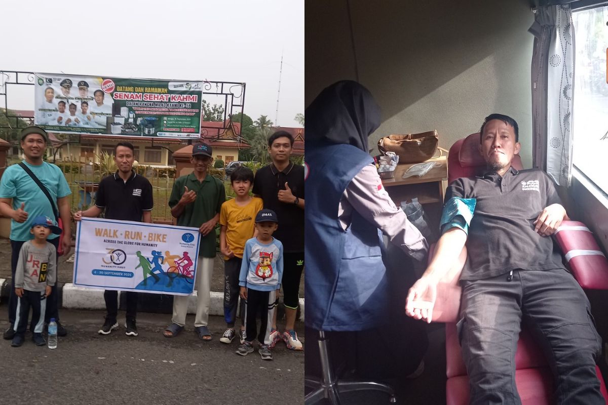 Jalan Santai Jemaat Ahmadiyah Muara Bungo Menuju Tasyakur Diwarnai Aksi Donor Darah