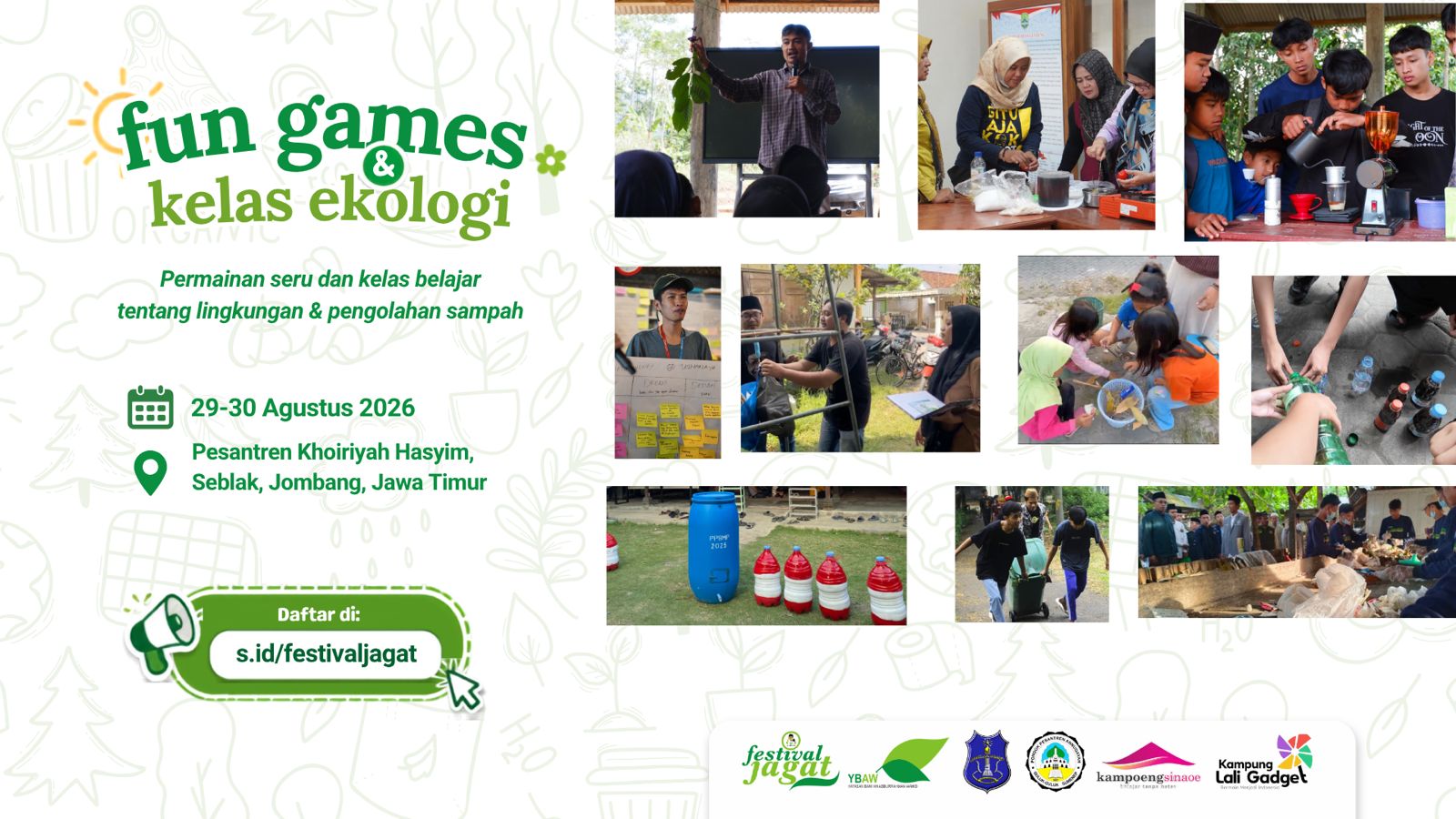 Fun Games & Kelas Ekologi Festival Jagat 2026 Gusdurian digelar di Jombang, 29-20 Agustus 2026. (Jaringan Gusdurian)